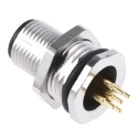 binder Circular Connector M12 5 Contacts Panel Mount Socket Male IP67 Metal Housing Solder Termination 125V 4A 09-3441-90-05