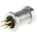 binder Circular Connector 4 Contacts Panel Mount M12 Socket Male IP67 713 Series 09-3431-550-04