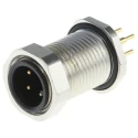 binder Circular Connector 4 Contacts Panel Mount M12 Socket Male IP67 713 Series 09-3431-550-04