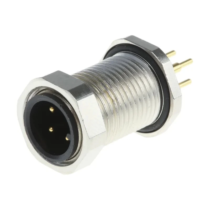 binder Circular Connector 4 Contacts Panel Mount M12 Socket Male IP67 713 Series 09-3431-550-04