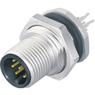 binder Circular Connector, 12 Contacts, Panel Mount, M12 Connector, Plug, Male, IP67, 713 Series 09-3491-500-12
