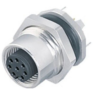 binder Circular Connector, 5 Contacts, Panel Mount, M12 Connector, Socket, Female, IP67, 4A, 125V, Metal 09-3442-500-05