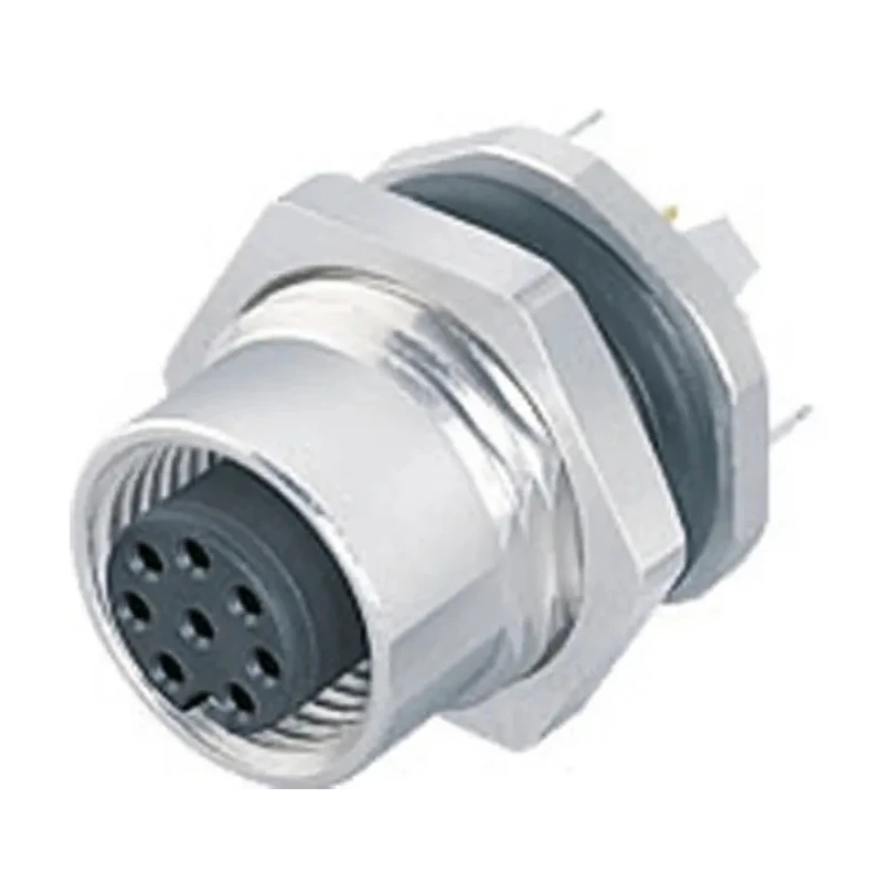 binder Circular Connector, 5 Contacts, Panel Mount, M12 Connector, Socket, Female, IP67, 4A, 125V, Metal 09-3442-500-05