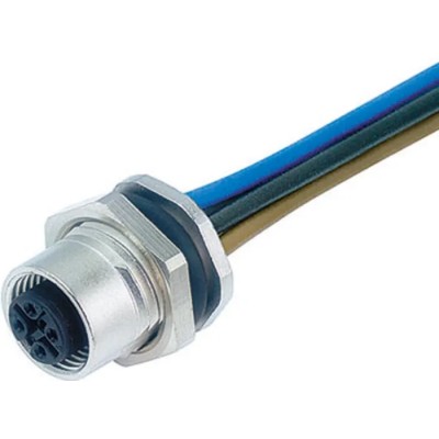 binder Sensor Actuator Cable Female 4 Way M12 to 5 Way Unterminated, Polyamide Jacket, 200mm Length 09-3442-87-05