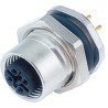binder Circular Connector 8 Contacts Panel Mount M12 Socket Female IP67 Metal Housing A-Coded 713 Series 09-3482-680-08