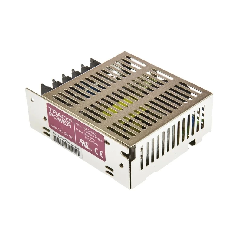 TRACOPOWER Switching Power Supply 15V DC, 35W, 85-264V AC Input, Chassis Mount TXL 035-15S
