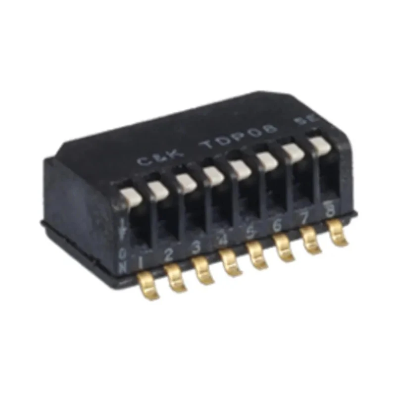 C & K Piano Raised Rotary Coded DIP Switch TDP08H1SBD1R
