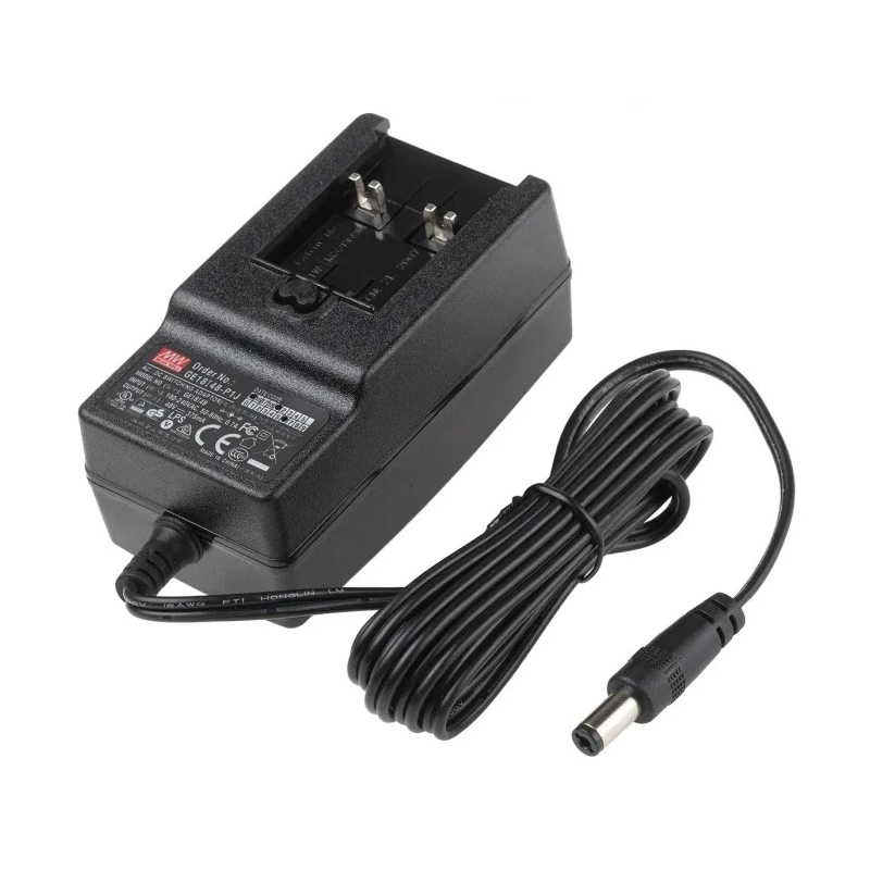 MEAN WELL Energy Saving AC/DC Adapter 48 V DC, 375 mA Output, Universal Plug EU-UK-AUS-US/Japan GE18I48-P1J