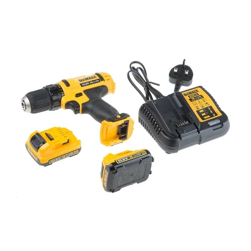 DeWALT Cordless Drill Driver 180 W, 12 V, 10 mm Keyless Chuck, 1500 rpm, Brushed Motor DCD710D2-GB