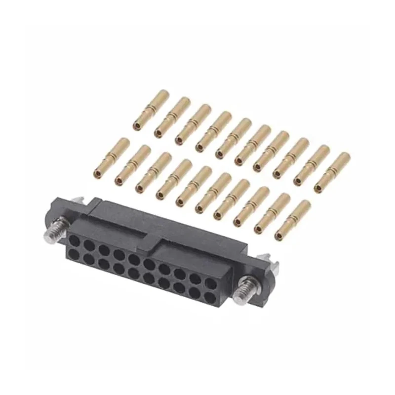 HARWIN PCB Connector Kit Housing with Hexagonal Slotted Jackscrews and 20 Barrel Crimp Contacts Gold Finish M80-4612005