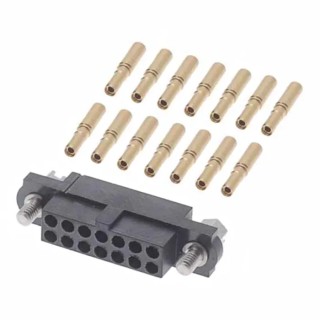 HARWIN PCB Connector Kit with 2.00mm Pitch, Housing with Hexagonal Slotted Jackscrews, 14 Barrel Crimp Contacts M80-4611405