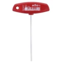 Wiha T Metric Hex Key, Hex Size 3 mm, Nickel Chrome Plated Chrome Vanadium Steel Handle 126mm Overall Length 00908