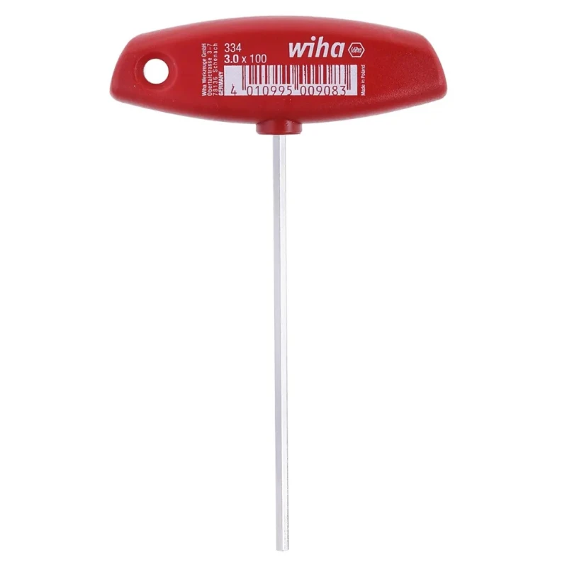 Wiha T Metric Hex Key, Hex Size 3 mm, Nickel Chrome Plated Chrome Vanadium Steel Handle 126mm Overall Length 00908