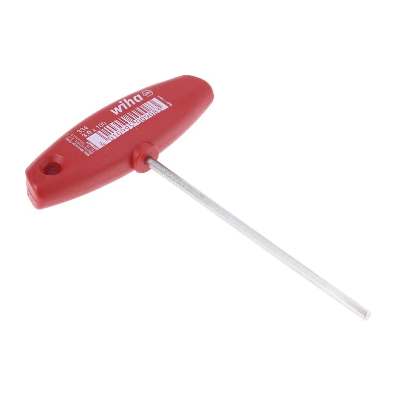 Wiha T Metric Hex Key, Hex Size 3 mm, Nickel Chrome Plated Chrome Vanadium Steel Handle 126mm Overall Length 00908