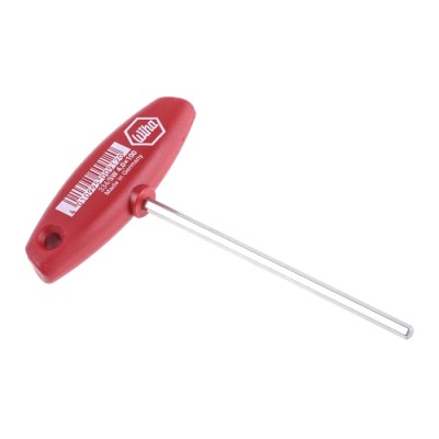Wiha T Metric Hex Key Hand Tool, Hex size 4 mm, Long Arm, Chrome Vanadium Steel, Nickel Plated 00912