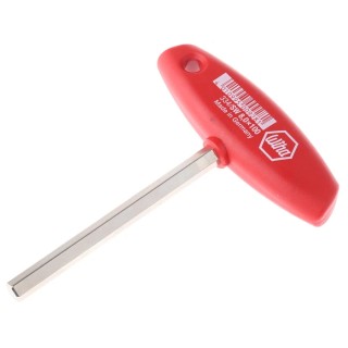 Wiha T Metric Hex Key Tool, Hex Size 8 mm, Long Arm, Nickel Chrome Plated Chrome Vanadium Steel 00928