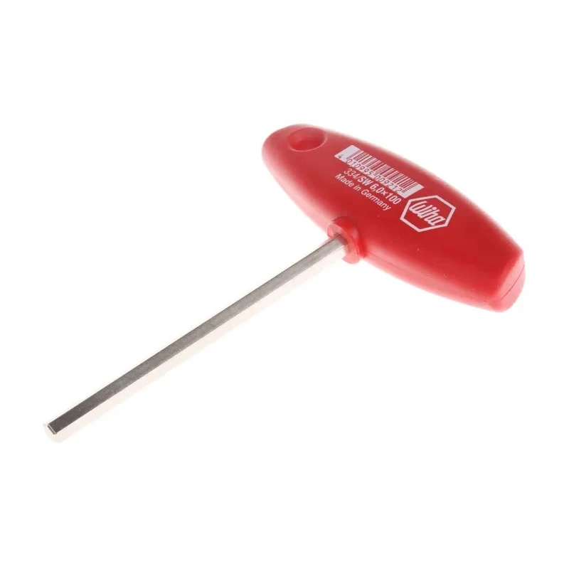 Wiha T Metric Hex Key with 6 mm Hex Size, Long Arm, Nickel Chrome Plated Chrome Vanadium Steel 00921