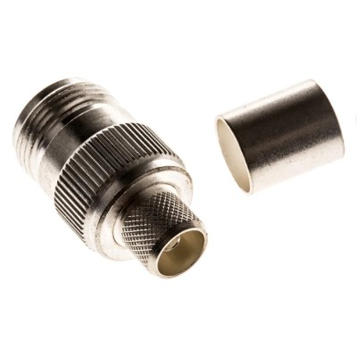 TE Connectivity N Series 50 Ω RF Coaxial Connector Cable Female N Connector, Straight Body Crimp 1-1337414-0