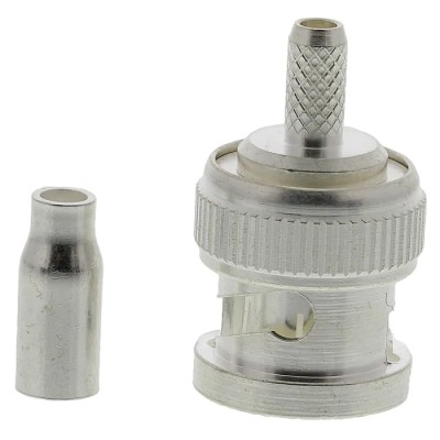 TE Connectivity BNC Series Coaxial Connector Cable Male BNC, 50 Ω, Straight Body Crimp 1-1337430-0