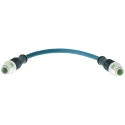 HARTING Sensor Actuator Cable 4 Pin Male to Male Straight 3 m Polyurethane Jacket Blue 21034831403