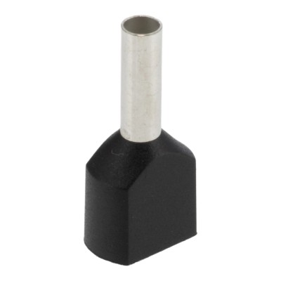 TE Connectivity Insulated Crimp Bootlace Ferrule 2.2 mm Pin Diameter 8 mm Pin Length 16 mm Overall Length Black 16 966144-6