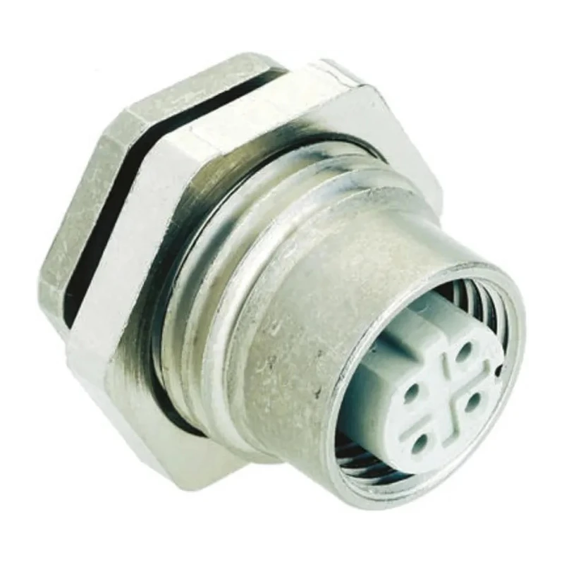 HARTING Circular Connectors M12 4 Pole Straight DIN Socket 4A 50V IP67 Screw Panel Mount Female 21033712415