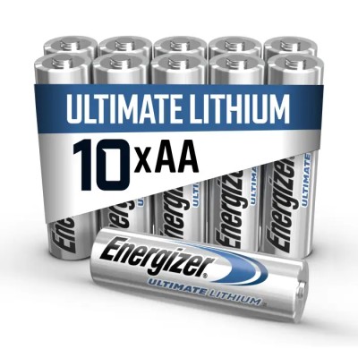 Energizer ULTIMATE Lithium Lithium Iron Disulphide AA Battery 1.5 V 3.1Ah 10 Pack 7638900343526