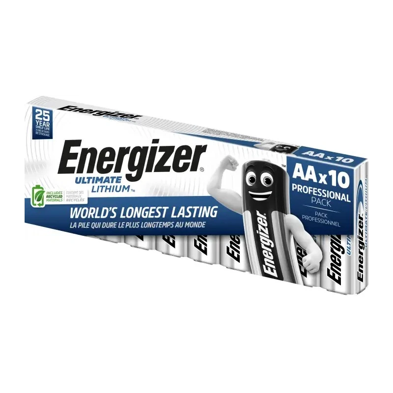 Energizer ULTIMATE Lithium Lithium Iron Disulphide AA Battery 1.5 V 3.1Ah 10 Pack 7638900343526