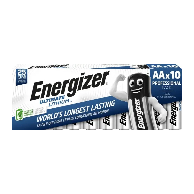 Energizer ULTIMATE Lithium Lithium Iron Disulphide AA Battery 1.5 V 3.1Ah 10 Pack 7638900343526