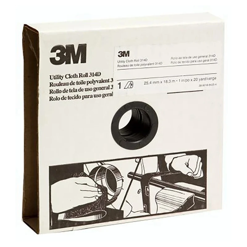 3M Abrasive Paper 50mm Width P50 Grit Coarse Grade Aluminium Oxide 25m Roll 3M 314D P50 50MMX25M 5RLS/CTN