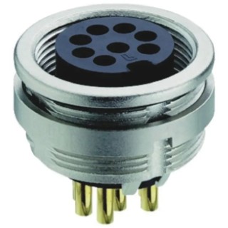 Lumberg Circular Connector 6 Contacts Front Mount Socket Female M16 Zinc Housing IP68 60V 5A 0304-2 06-1
