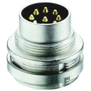 Lumberg Circular Connector 8 Contacts Front Mount M16 Plug Male IP68 Rated 60V 5A Zinc Housing 0314-2 08-1