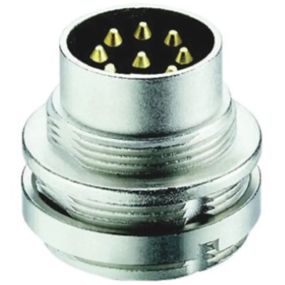 Lumberg Circular Connector 8 Contacts Front Mount M16 Plug Male IP68 Rated 60V 5A Zinc Housing 0314-2 08-1