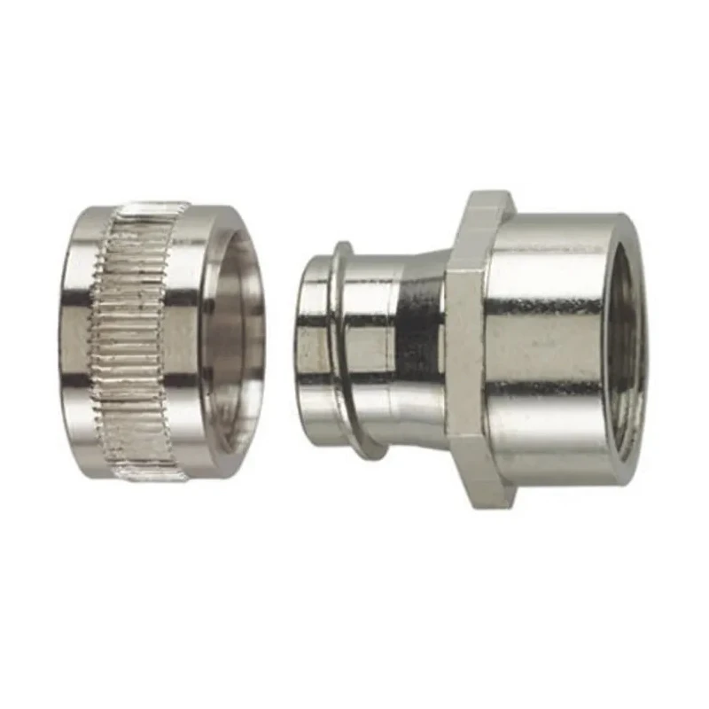 HellermannTyton Conduit Fitting Nickel Plated Brass 20 mm Nominal Size, M20 Thread, IP54 Rated 166-31301 PCS20-FF-M20-NPB-ML
