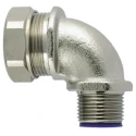 HellermannTyton 45° Elbow Nickel Plated Brass and Polyamide Conduit Fitting 32 mm M32 166-32405 LTS32-90FMC-M32-NPB/PA6-ML