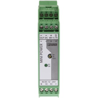 Phoenix Contact MINI-PS-12-24DC/48DC/0.7 DC/DC Converter DIN Rail Mount 12V-32V Input 48V Output 33.6W 2320021