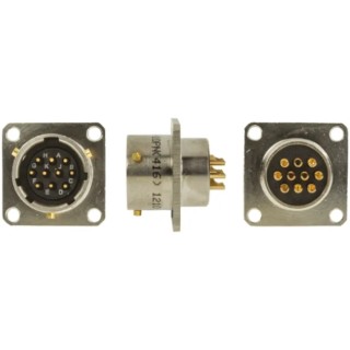 Amphenol MIL Spec Circular Connector 10 Contacts Box Mount, Nickel Iron Alloy, Miniature, 500V/700V 62GB-12E12-10PN(416)