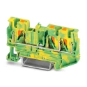 Phoenix Contact 3-Way PT 4-TWIN-PE Earth Terminal Block, Polyamide Housing, 0.2mm²–6 mm² Wire Size, Push-in 3211780
