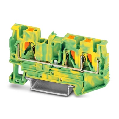Phoenix Contact 3-Way PT 4-TWIN-PE Earth Terminal Block, Polyamide Housing, 0.2mm²–6 mm² Wire Size, Push-in 3211780