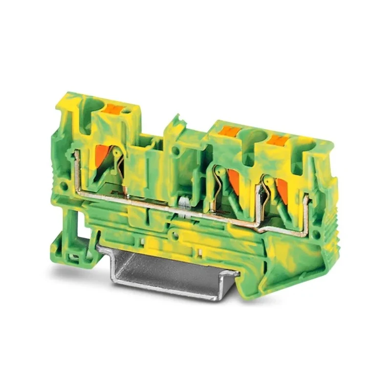 Phoenix Contact 3-Way PT 4-TWIN-PE Earth Terminal Block, Polyamide Housing, 0.2mm²–6 mm² Wire Size, Push-in 3211780