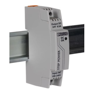 Phoenix Contact STEP POWER Switched Mode DIN Rail Power Supply 264V AC Input 24V DC, 500 mA Output, 12W 2868596