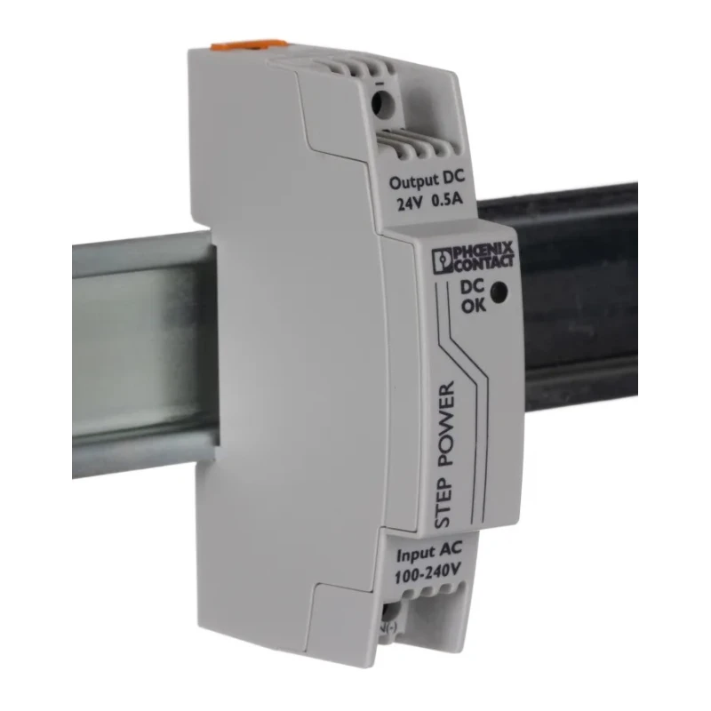Phoenix Contact STEP POWER Switched Mode DIN Rail Power Supply 264V AC Input 24V DC, 500 mA Output, 12W 2868596