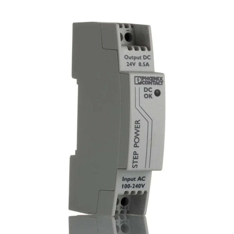 Phoenix Contact STEP POWER Switched Mode DIN Rail Power Supply 264V AC Input 24V DC, 500 mA Output, 12W 2868596