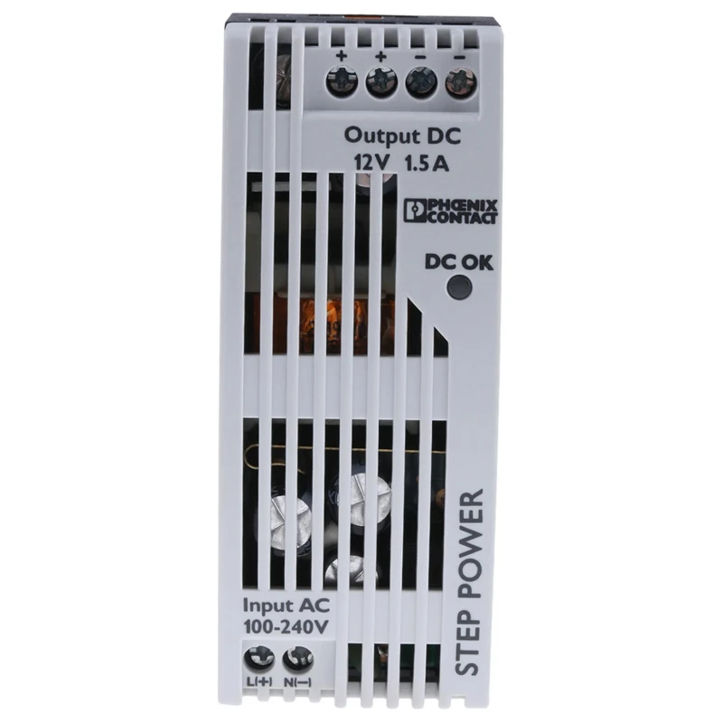 Phoenix Contact STEP POWER Switched Mode DIN Rail Power Supply 264V AC Input 12V DC 1.5A 18W 2868554