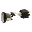 Schurter MSM LA 19 Series Illuminated Push Button Switch, Latching, Panel Mount, 19 mm Cutout, DPDT, Green 1241.6823.1122000