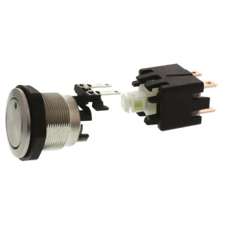 Schurter MSM LA 19 Series Illuminated Push Button Switch, Latching, Panel Mount, 19 mm Cutout, DPDT, Green 1241.6823.1122000