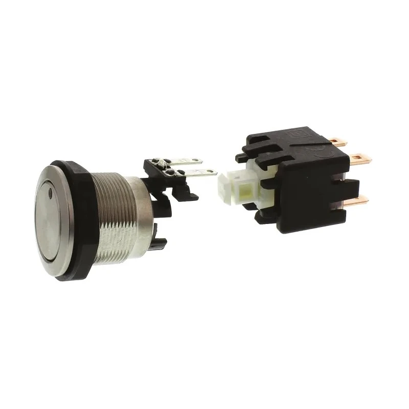 Schurter MSM LA 19 Series Illuminated Push Button Switch, Latching, Panel Mount, 19 mm Cutout, DPDT, Green 1241.6823.1122000