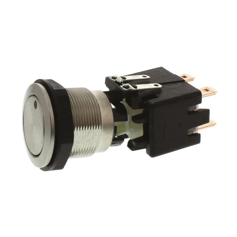 Schurter MSM LA 19 Series Illuminated Push Button Switch, Latching, Panel Mount, 19 mm Cutout, DPDT, Green 1241.6823.1122000