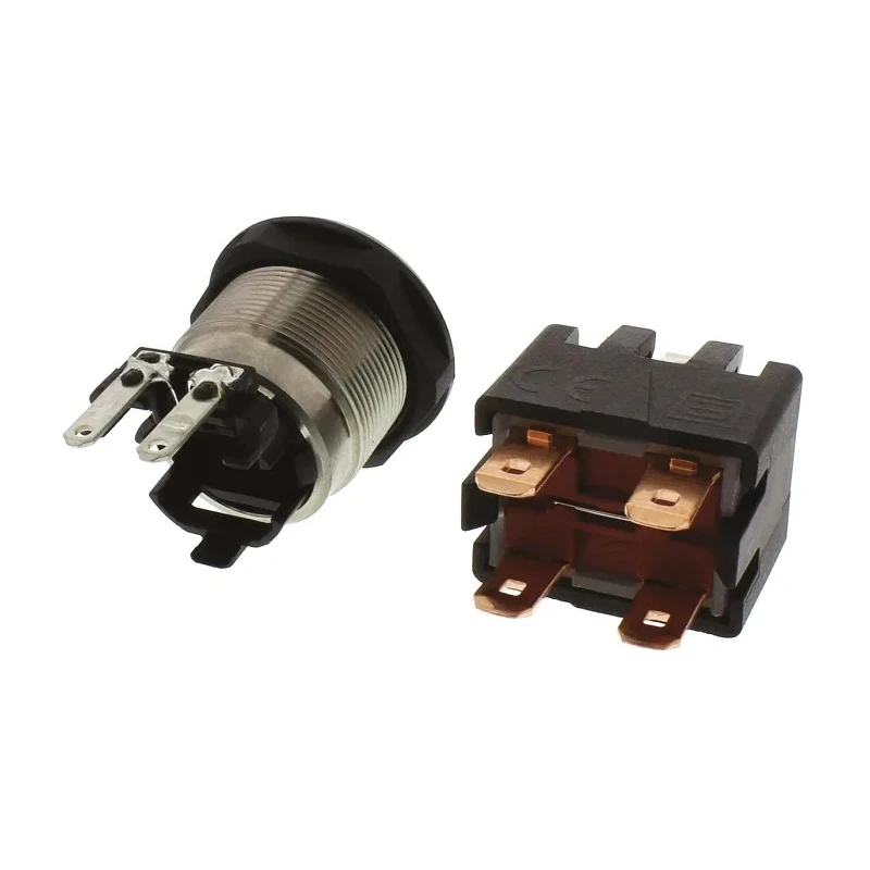 Schurter MSM LA 19 Series Illuminated Push Button Switch, Latching, Panel Mount, 19 mm Cutout, DPDT, Green 1241.6823.1122000