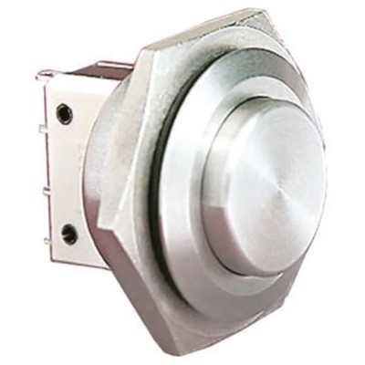 Bulgin Push Button Switch, Momentary, Panel Mount, 25.8 mm Cutout, SPST, IP66 Rated, 250 V AC MP0038/2